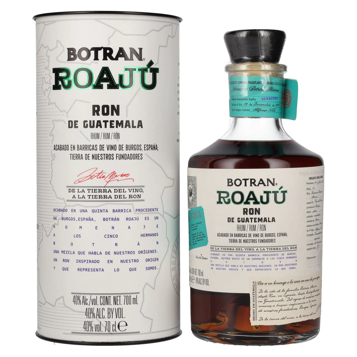 Botran ROAJÚ Ron de Guatemala Rum 40% vol. 0,7 l in geschenkverpakking