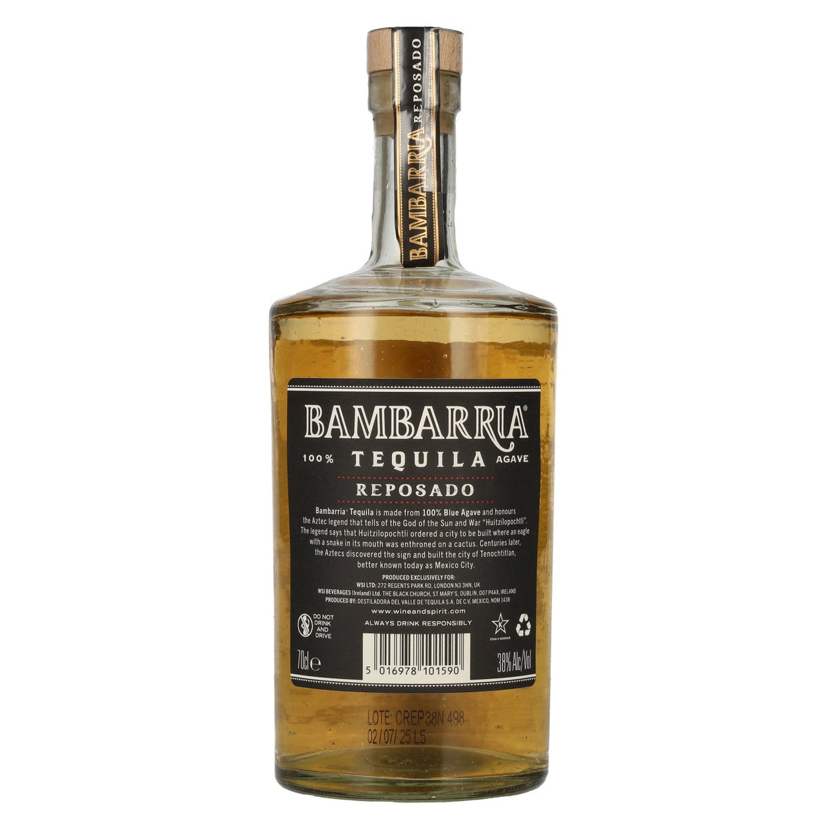 Bambarria Tequila Reposado 100% Agave 38% vol. 0.7 l