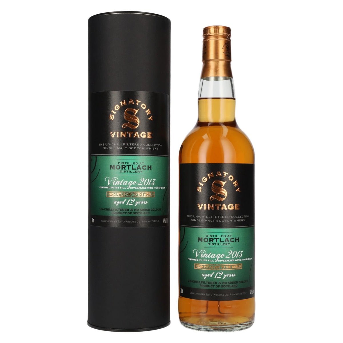Signatory Vintage Mortlach 12 ans d'âge « The Un-Chillfiltered » 2013, 46 % vol., 0,7 l, dans un coffret cadeau