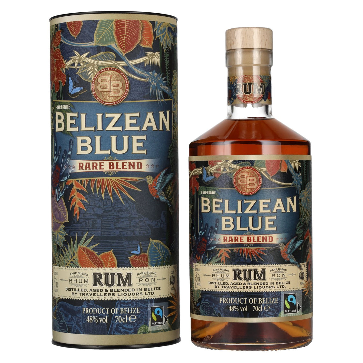 Rhum Belizean Blue RARE BLEND 48 % vol., 0,7 l, dans un coffret cadeau