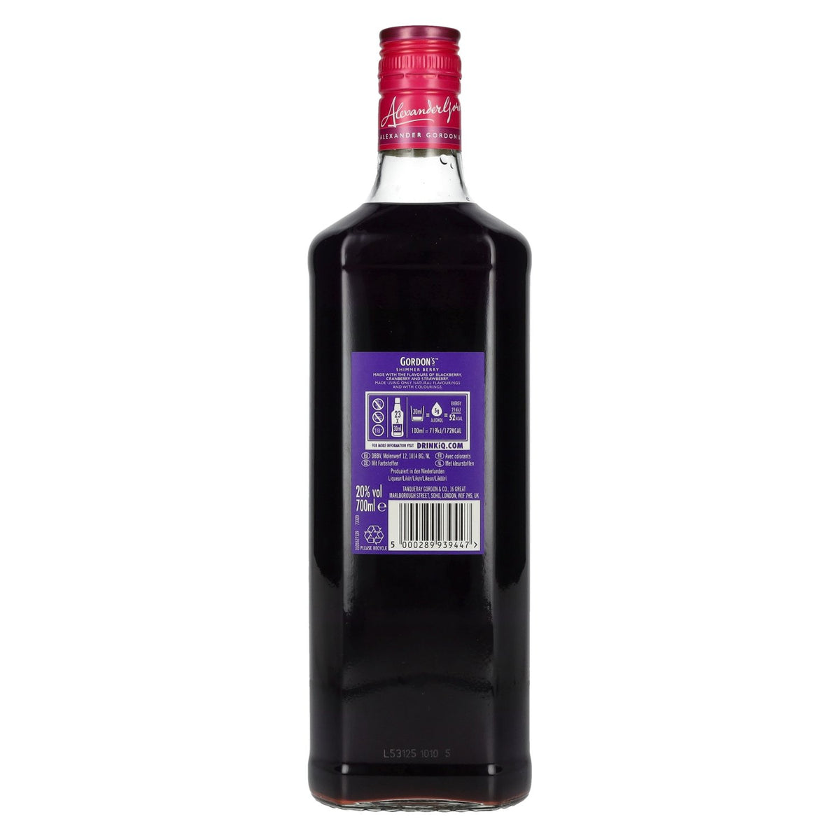 Liqueur de gin Gordon's Shimmer Berry, édition limitée, 20 % vol., 0,7 l