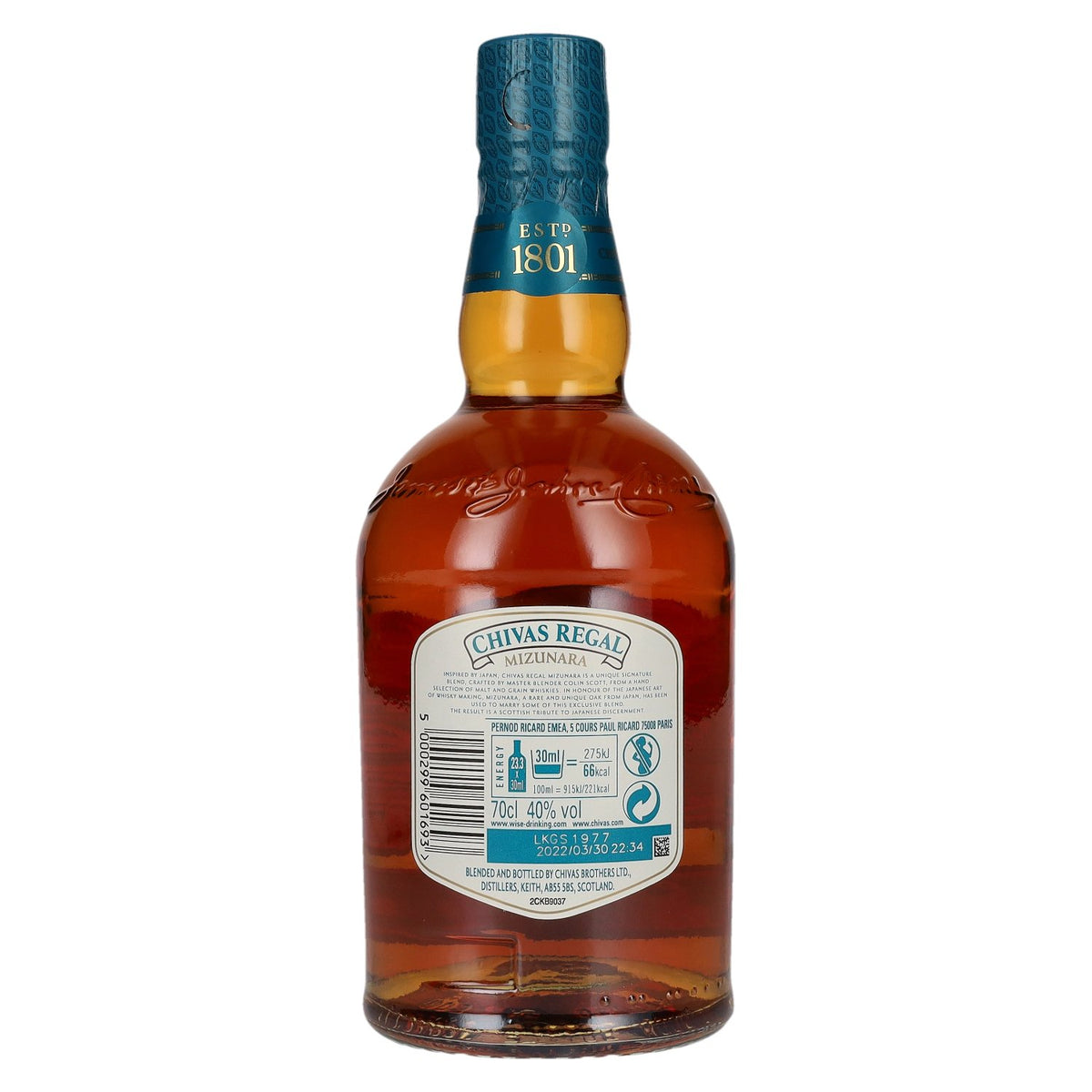 Chivas Regal MIZUNARA, whisky écossais d'assemblage, 40 % vol., 0,7 l