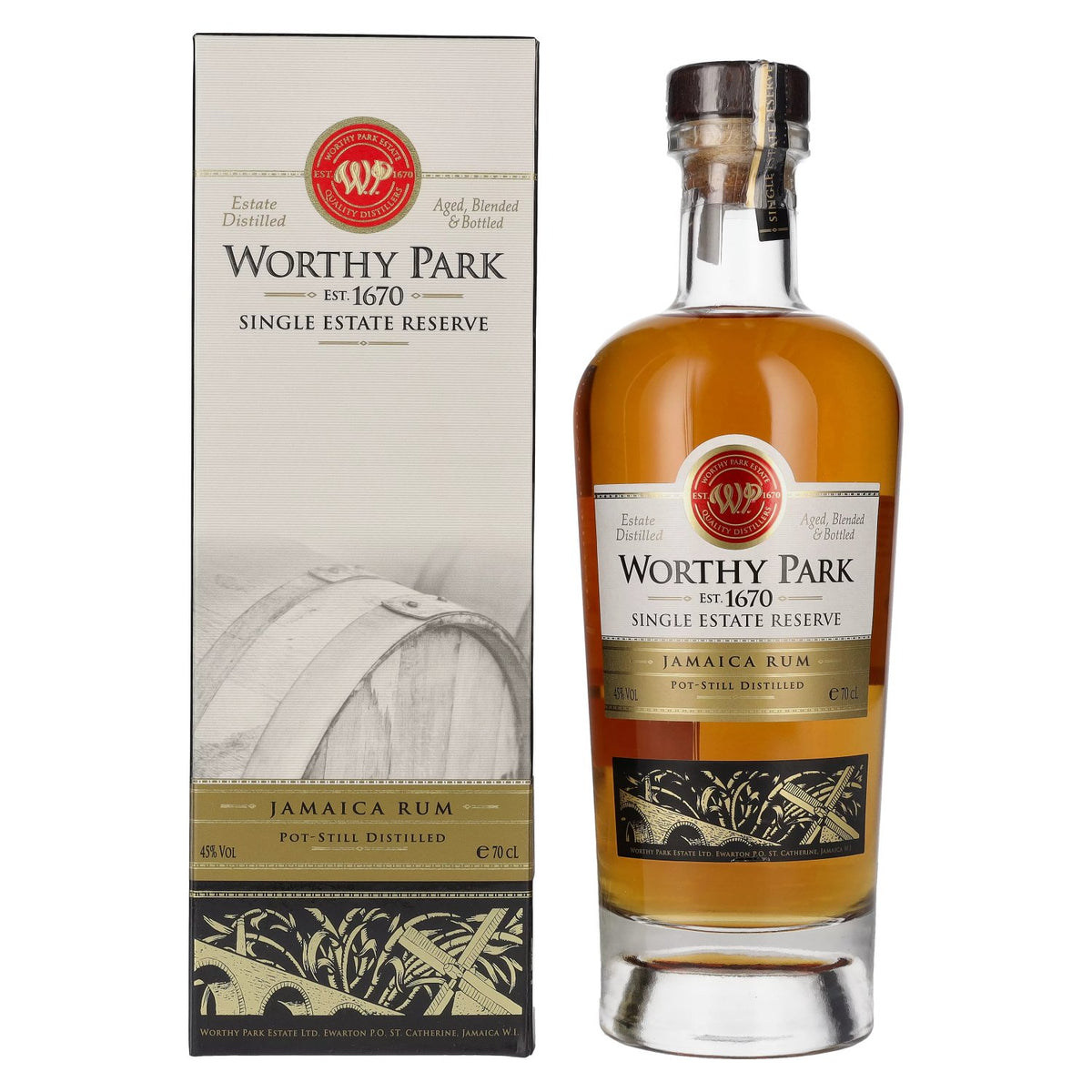 Worthy Park Rum Single Estate Reserve, 45 % vol., 0,7 l, dans un coffret cadeau