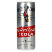 Captain Morgan Original Spiced Gold &amp; Cola 5% vol. Blikje van 0,25 l, statiegeld