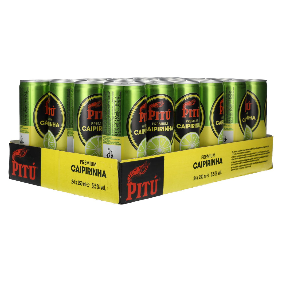 PITÚ Premium Caipirinha 5,5% vol. 24 blikjes van 0,25 l, statiegeld