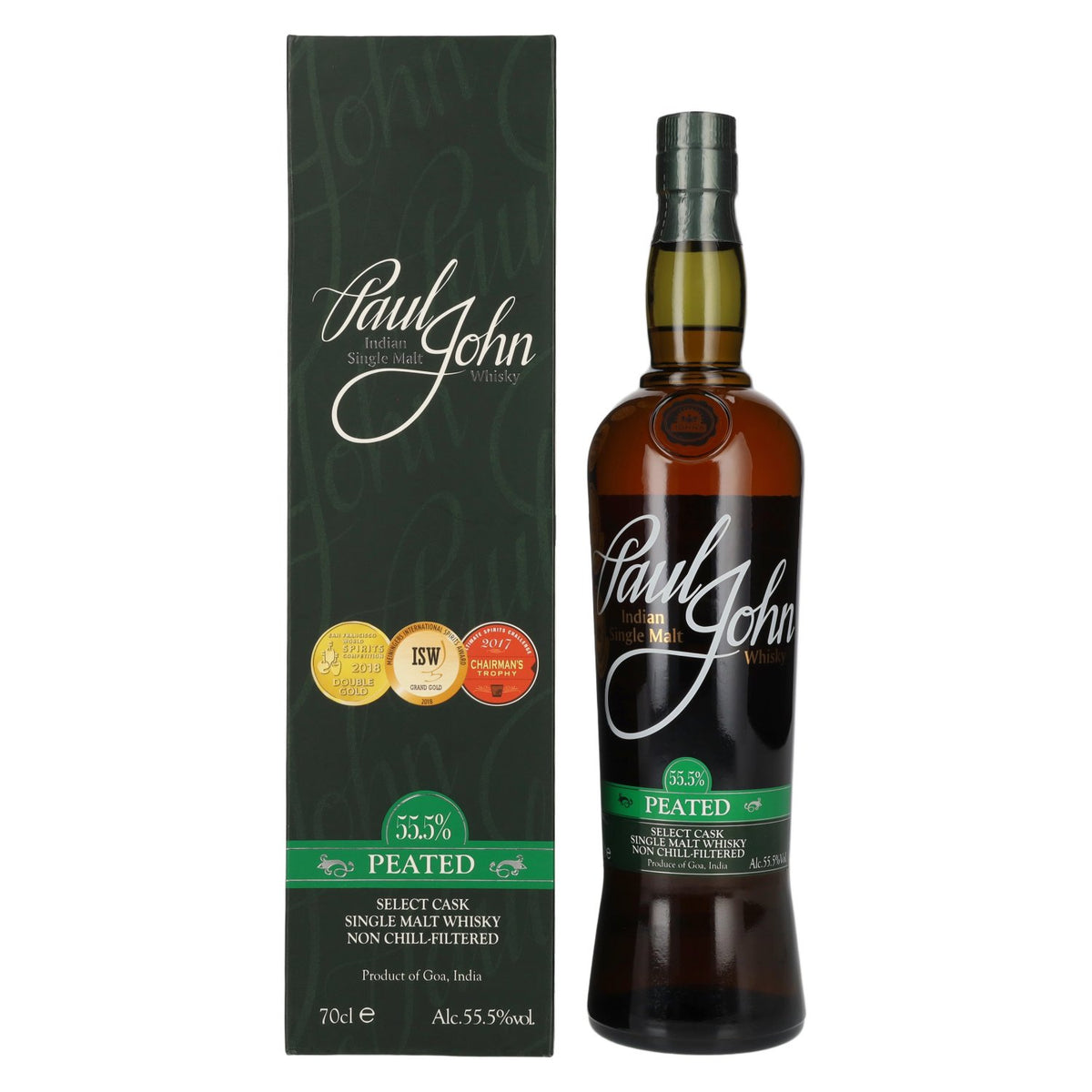 Paul John PEATED SELECT CASK Indiase single malt whisky 55,5% vol. 0,7 l in geschenkverpakking