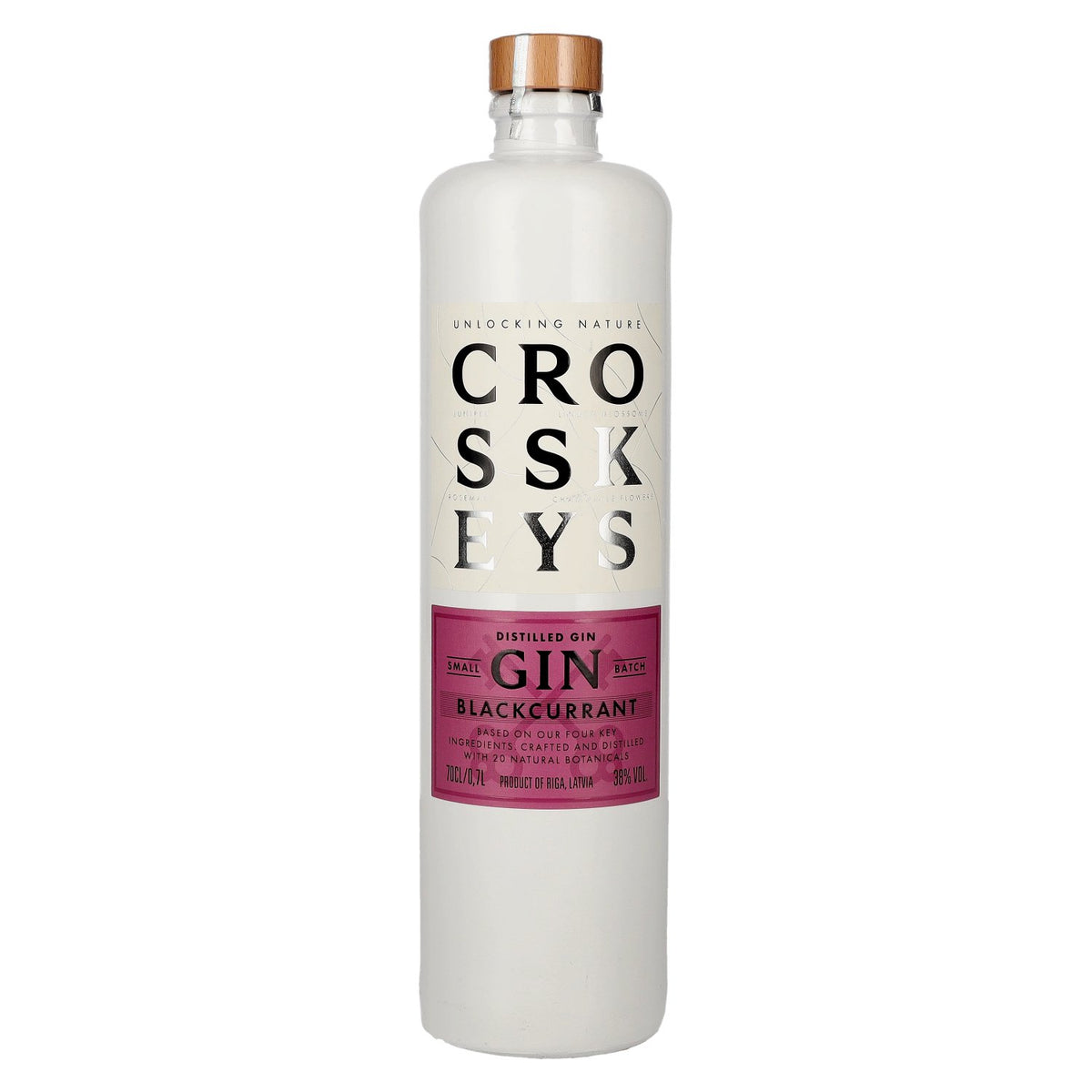 Cross Keys Gin Black Currant, gin artisanal haut de gamme, 38 % vol., 0,7 l