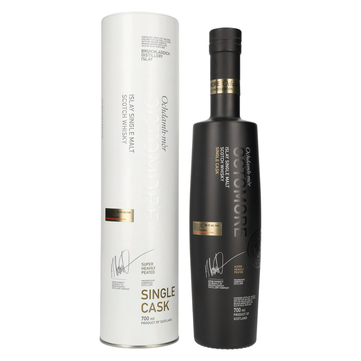 Octomore Ochdamh-mòr SINGLE CASK Super Heavily Peated Islay Single Malt 66,2% vol. 0,7 l in blikken doos
