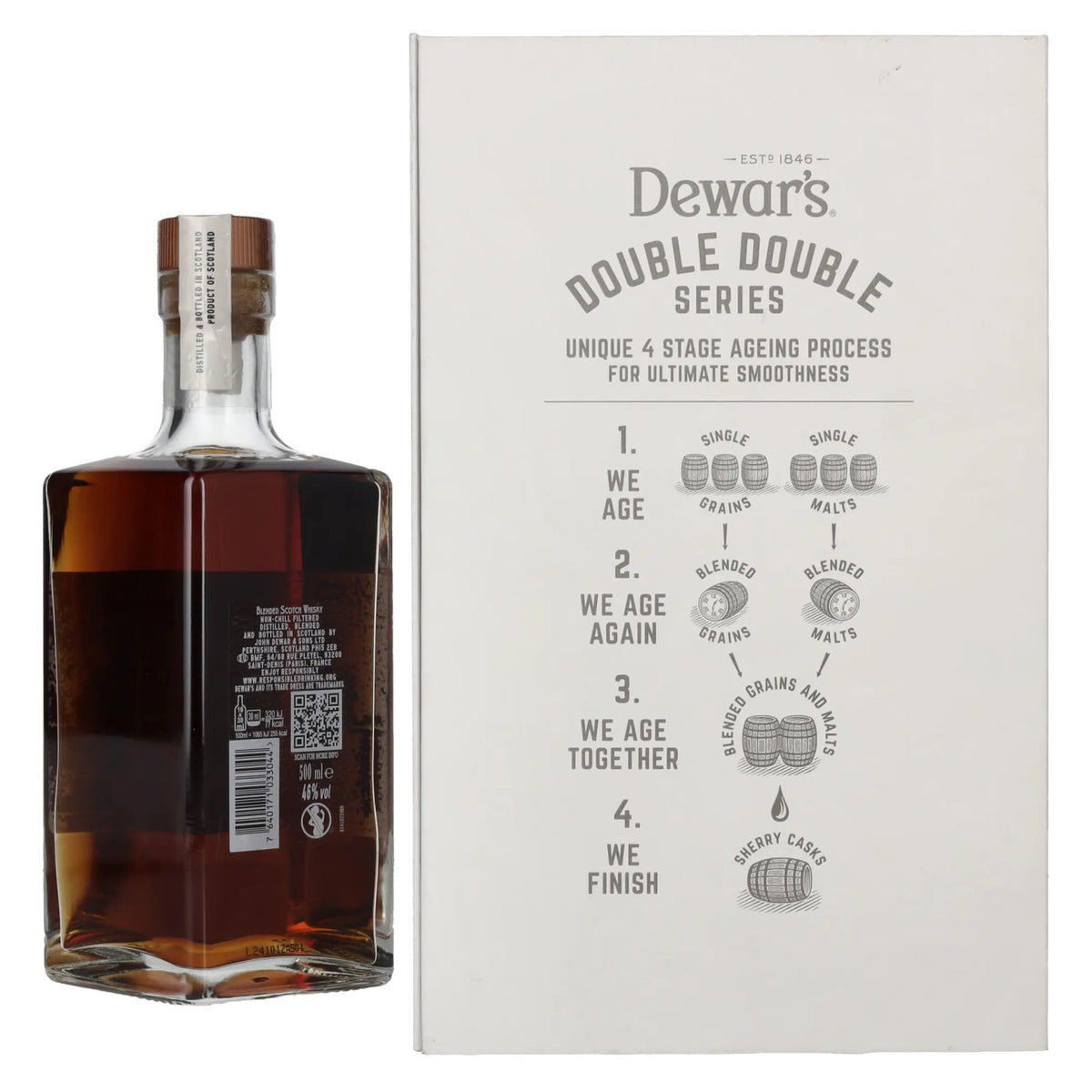 Whisky écossais d'assemblage Dewar's 32 ans d'âge « Double Double Aged », 46 % vol., 0,5 l, dans un coffret cadeau