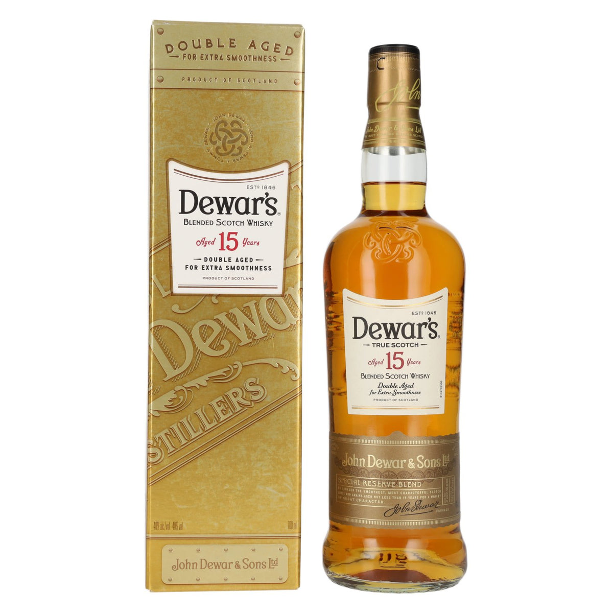 Dewar's 15 Years Old Blended Scotch Whisky 40% vol. 0,7 l in geschenkverpakking