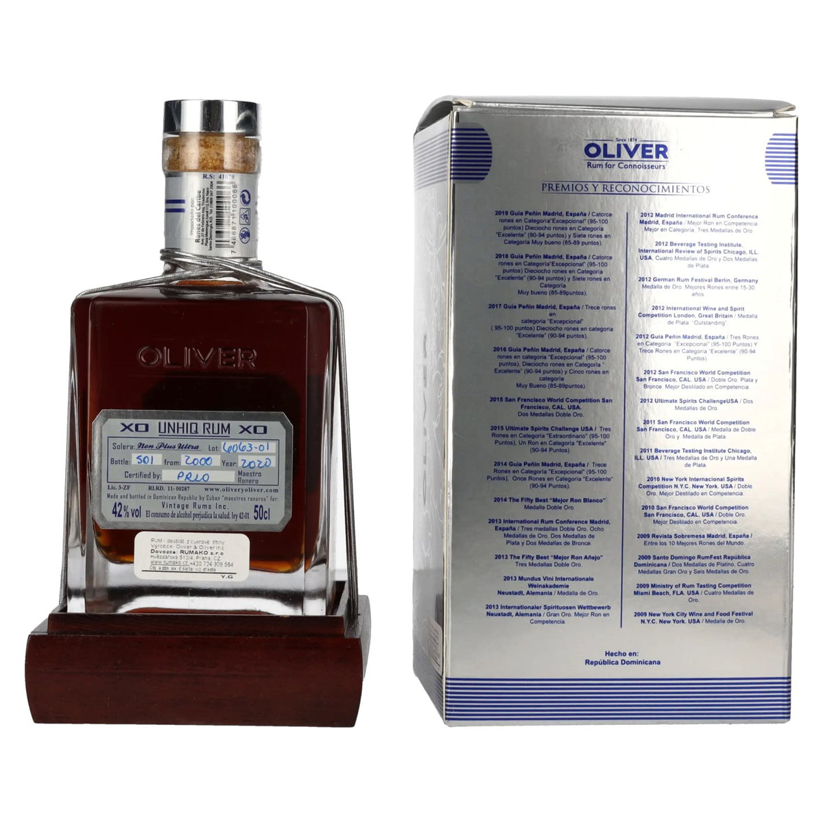 Unhiq XO Unique Malt Rum 42% vol. 0,5 l in geschenkverpakking