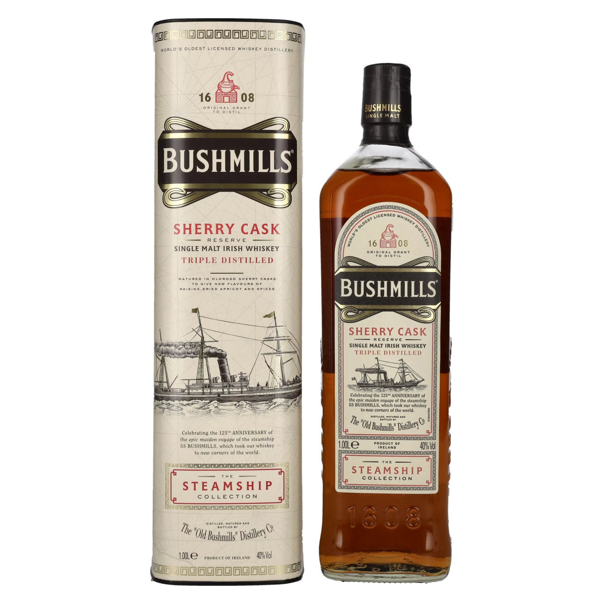 Bushmills SHERRY CASK Reserve The Steamship Collection 40% vol. 1 litre in a gift box