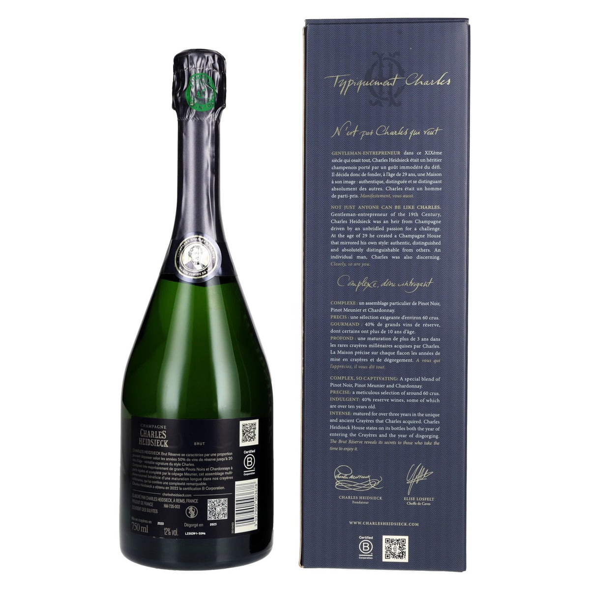 Charles Heidsieck Brut Réserve 12% ABV, 0.75 l, in a gift box