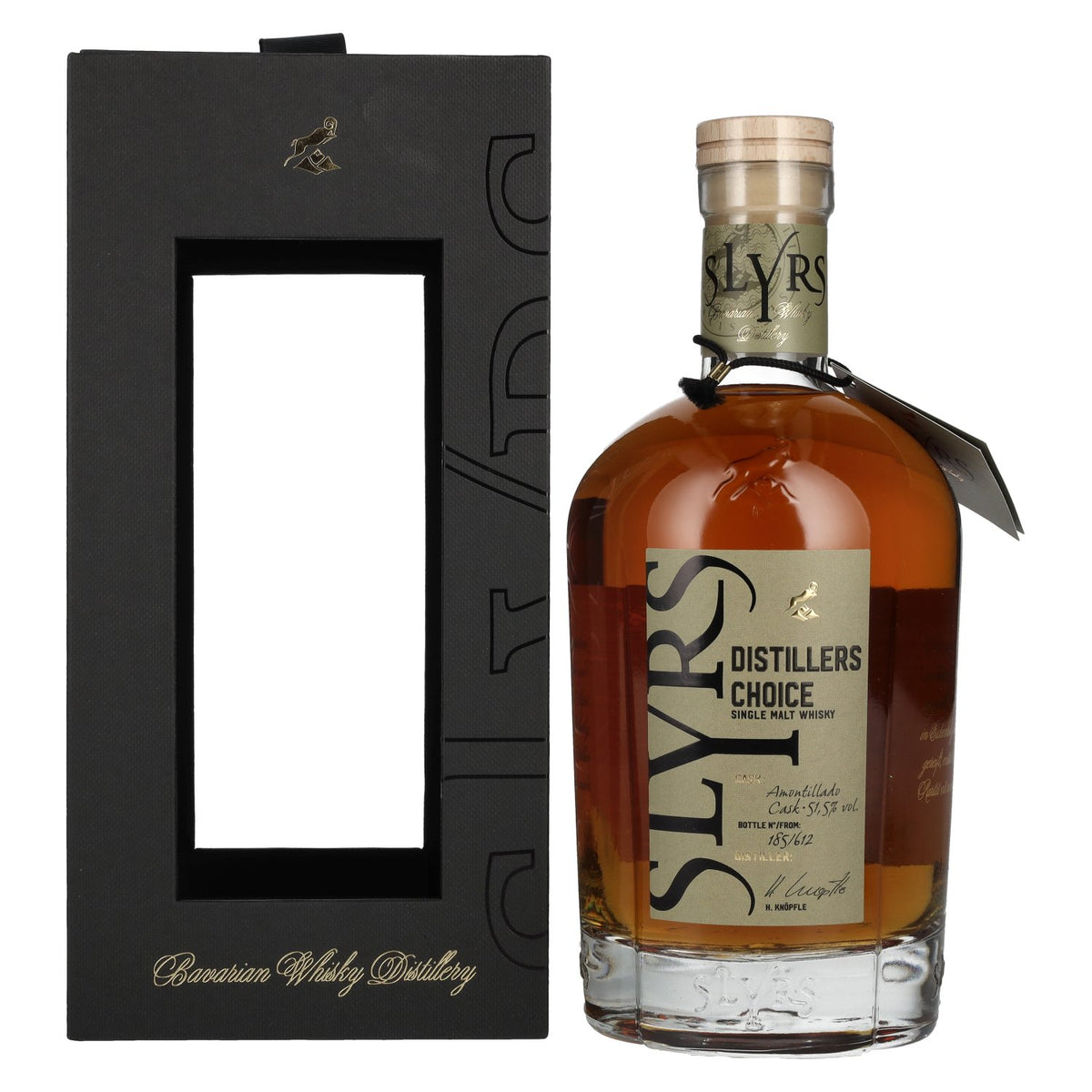 Slyrs DISTILLERS CHOICE Helmut Knöpfle Amontillado Cask Single Malt Whisky 51,5 % vol., 0,7 l, dans un coffret cadeau