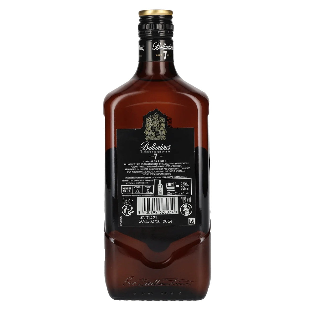Ballantine's 7 ans d'âge, finition bourbon, 40 % vol., 0,7 l
