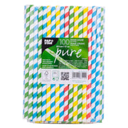 Paprieren rietjes, diverse kleuren, 21 cm, 100 stuks