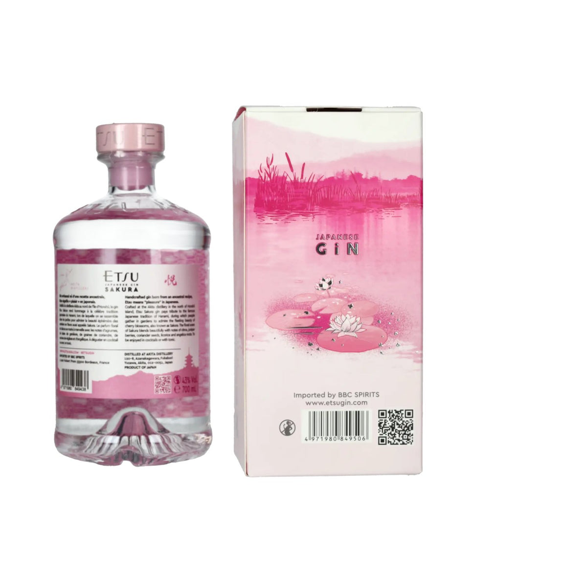 Etsu Japanese SAKURA Gin 43% vol. 0,7 l in geschenkverpakking