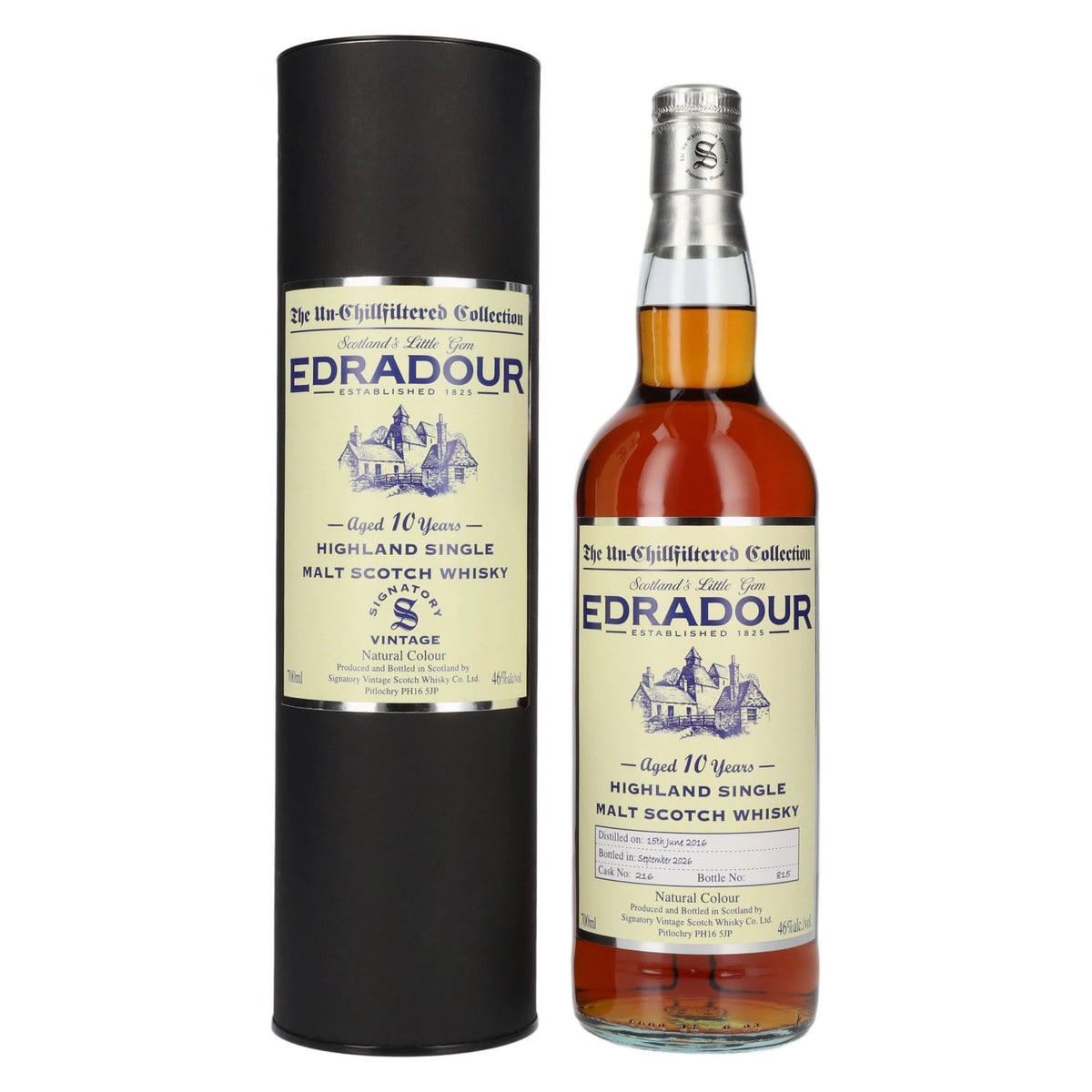 Signatory Vintage Edradour 10 Years Old The Un-Chillfiltered 2016 46% Vol. 0,7l in Geschenkbox