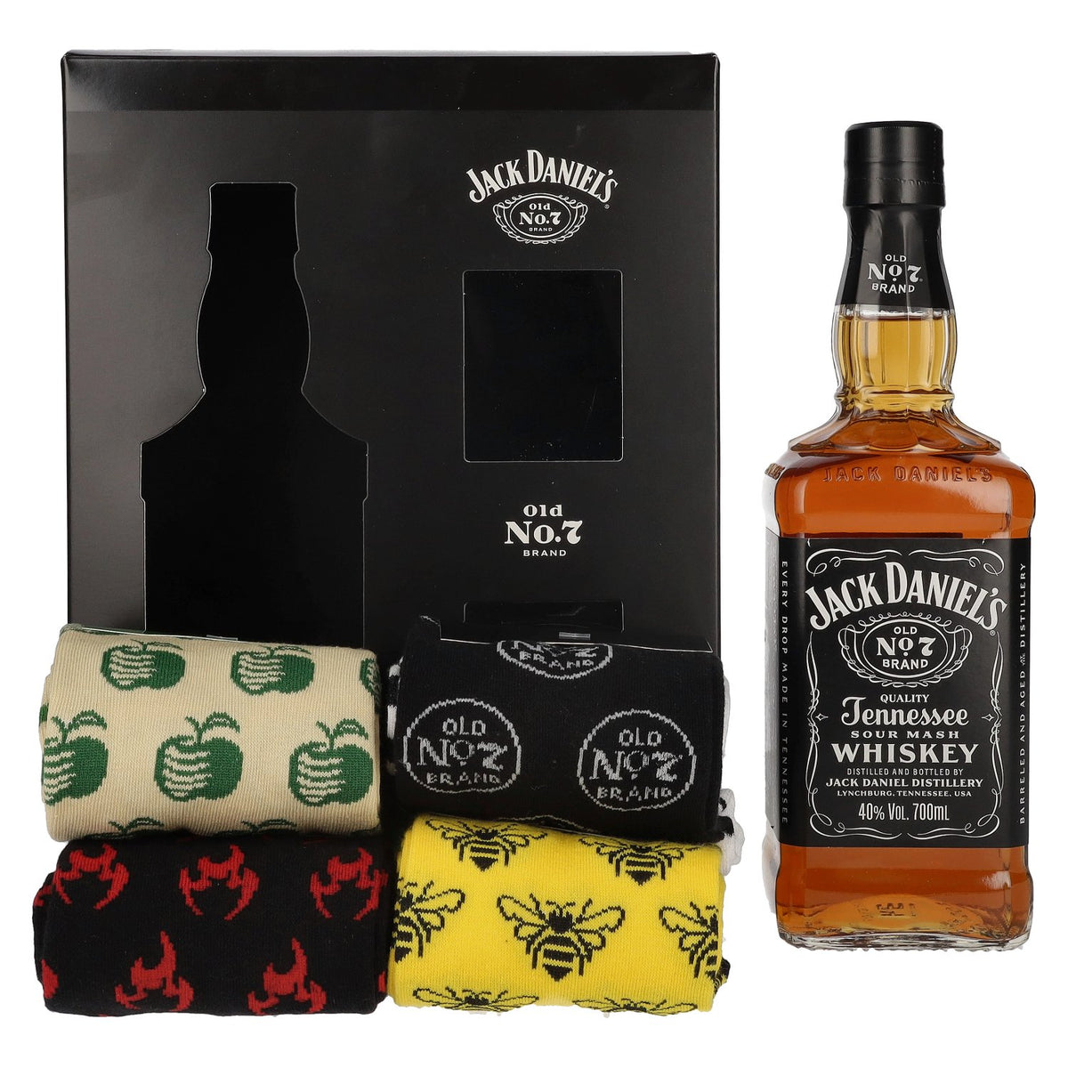 Jack Daniel's Tennessee Whiskey 40% Vol. 0,7l in Geschenkbox mit Socken