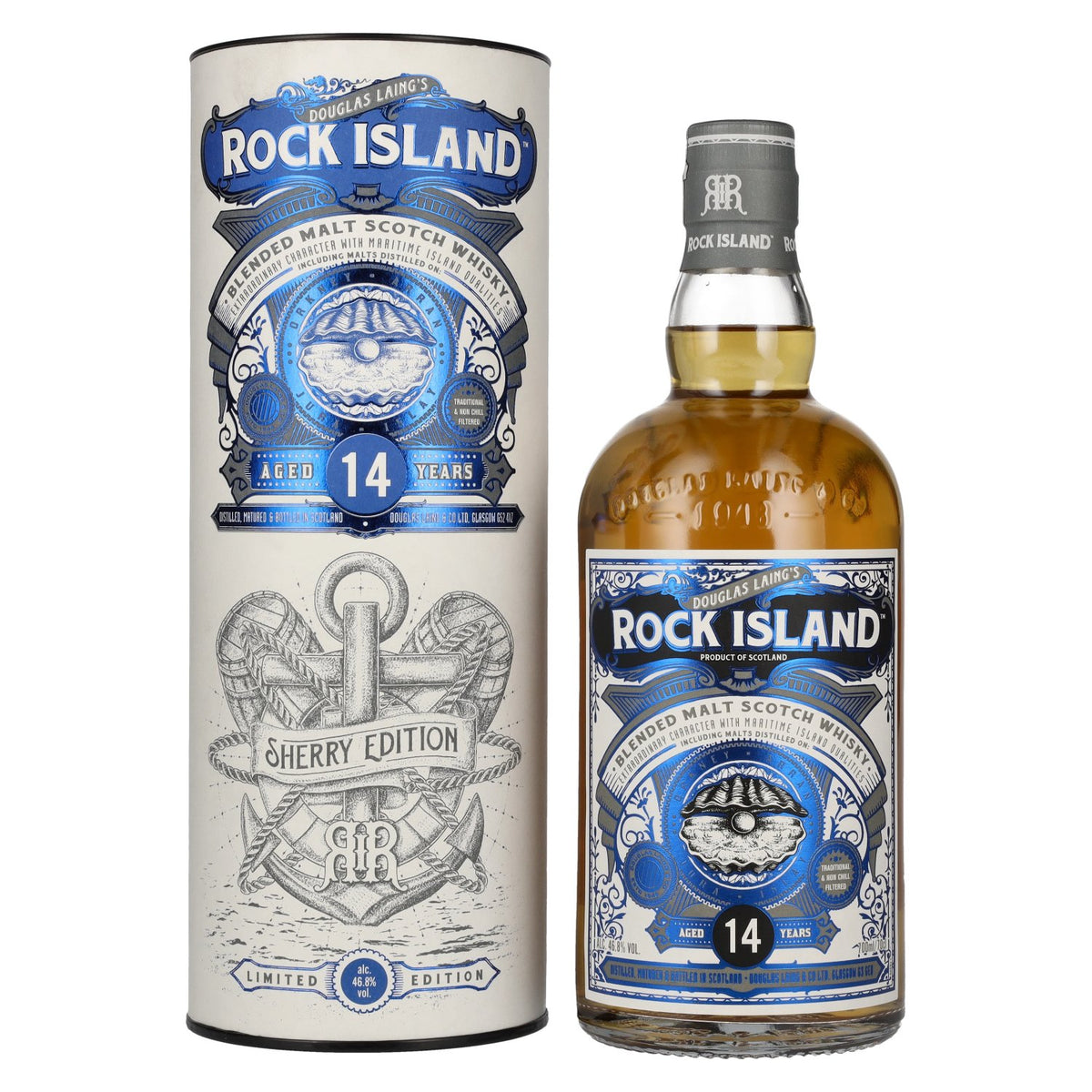 Douglas Laing ROCK ISLAND 14 Years Old Sherry Edition 46,8% vol. 0,7 l in geschenkverpakking
