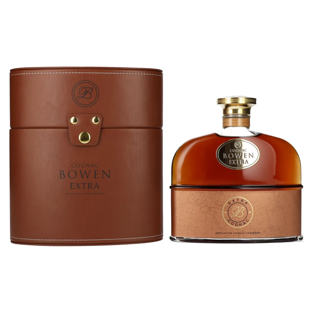 Bowen Extra Cognac, 40% ABV, 0.7 litres, in a leather-effect gift box